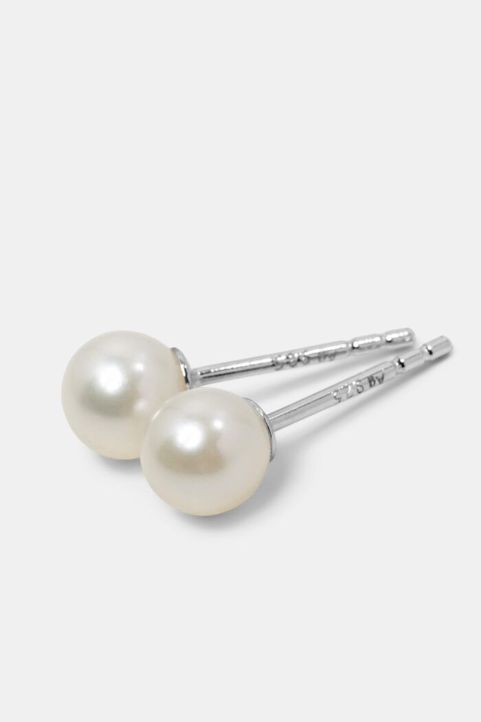 Boucles d'oreilles ornées de perles en argent sterling, SILVER, detail image number 1