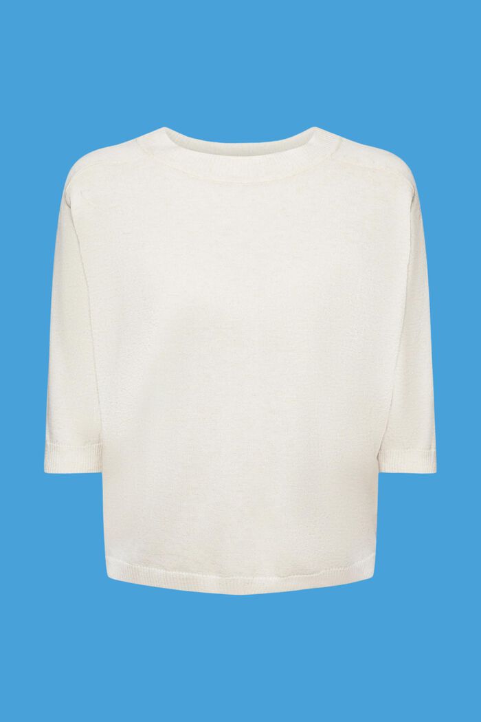 Sweater met kortere mouwen en linnen, NEW ICE, detail image number 6