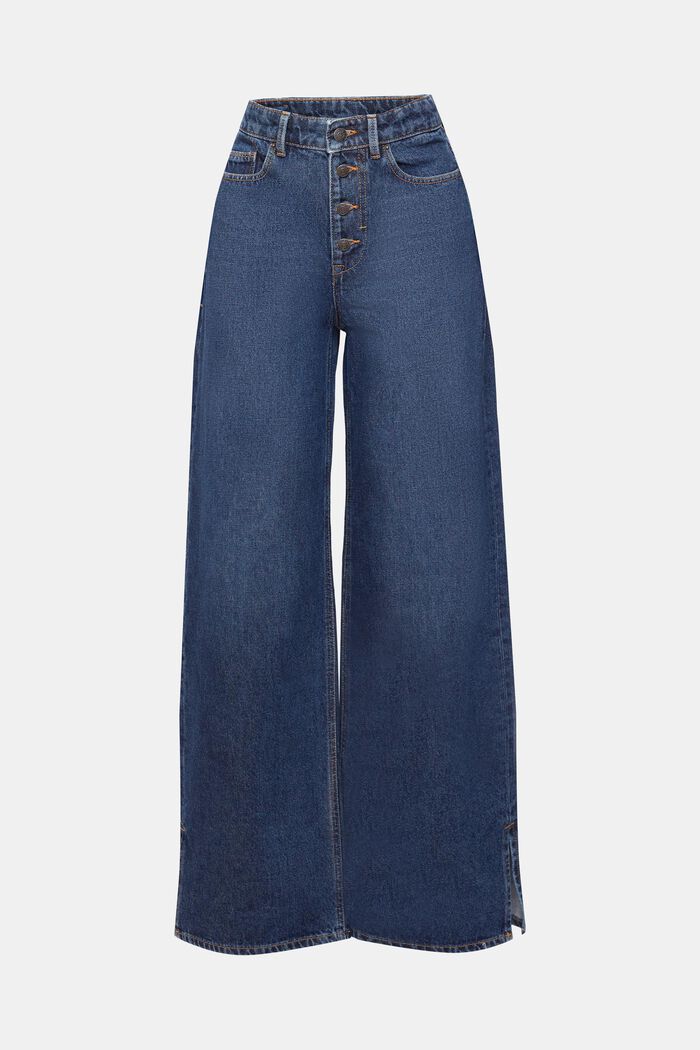 Mid-rise jeans met wijde pijpen