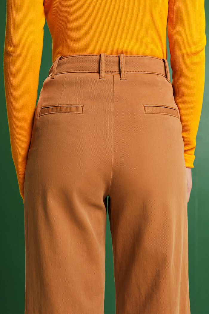 Wide fit chino met hoge taille, CARAMEL, detail image number 4