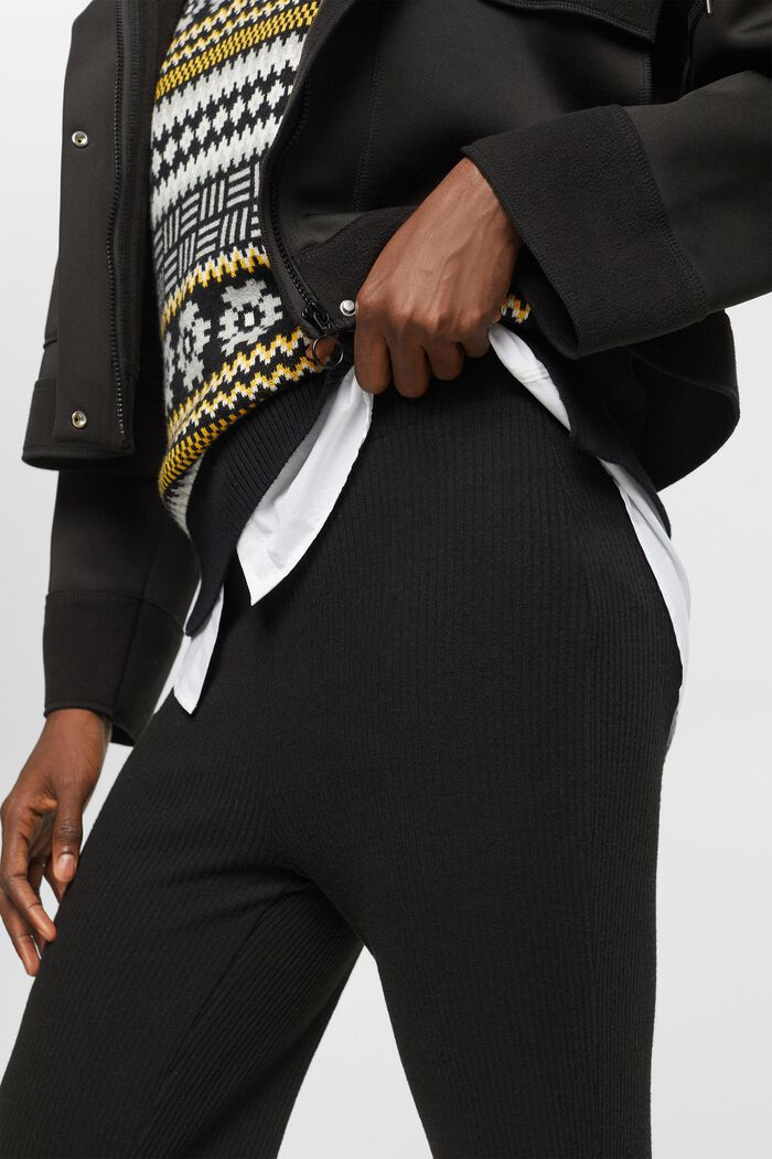 Pantalon en maille côtelée, BLACK, detail image number 2