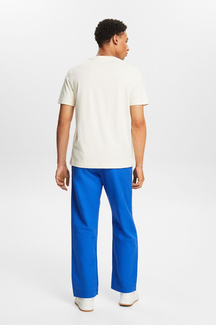 Pantalon de coupe droite en lin et coton, BRIGHT BLUE, detail image number 2
