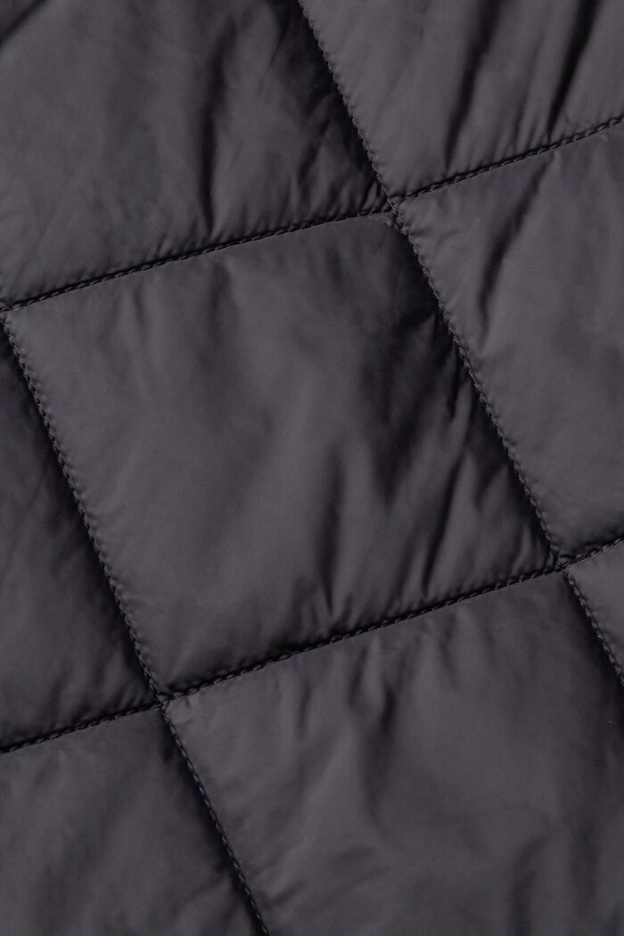 Manteau matelassé à capuche en molleton amovible, BLACK, detail image number 5
