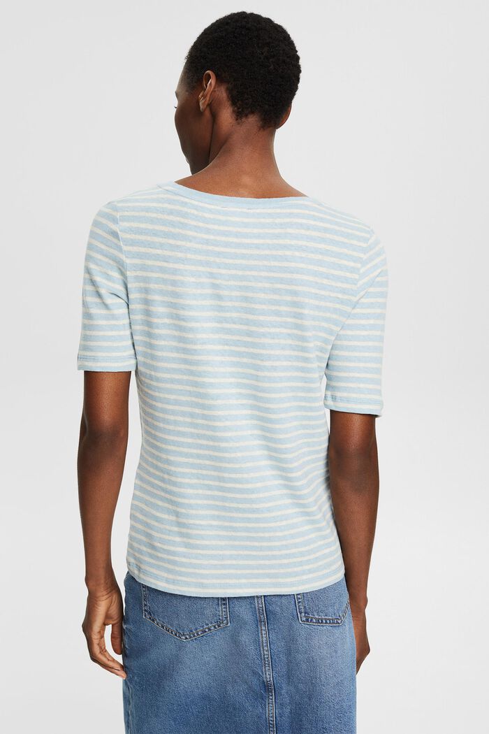 Met linnen: T-shirt met geborduurd motief, LIGHT BLUE, detail image number 3