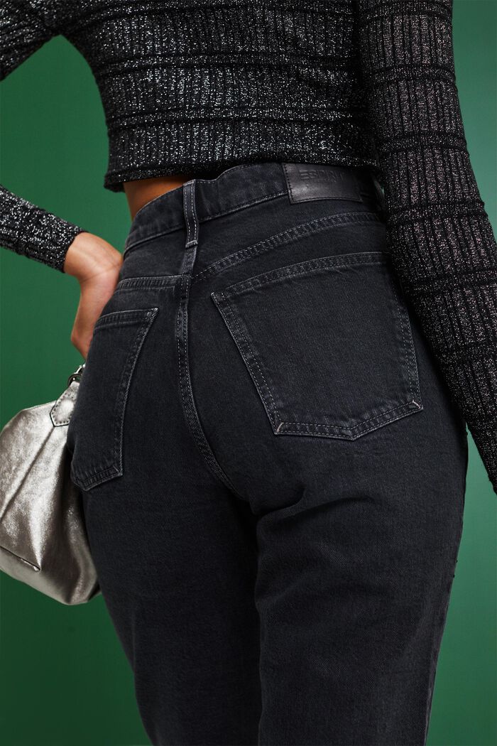 Klassieke retro-jeans met versiering, BLACK DARK WASHED, detail image number 4