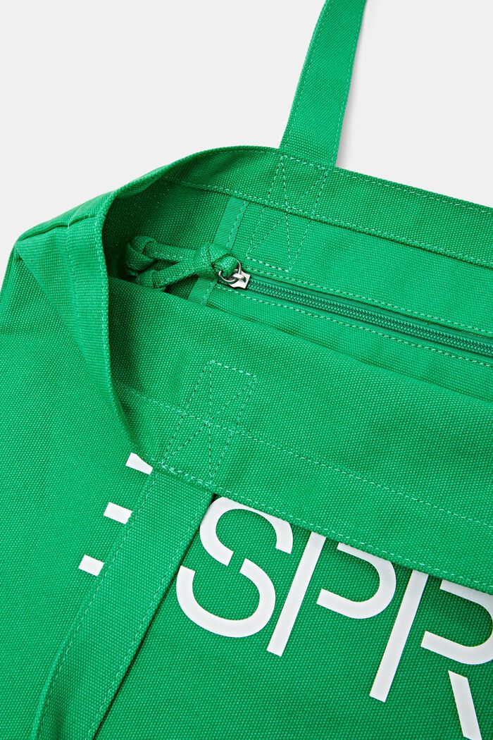 Canvas tote bag met logo, GREEN, detail image number 3