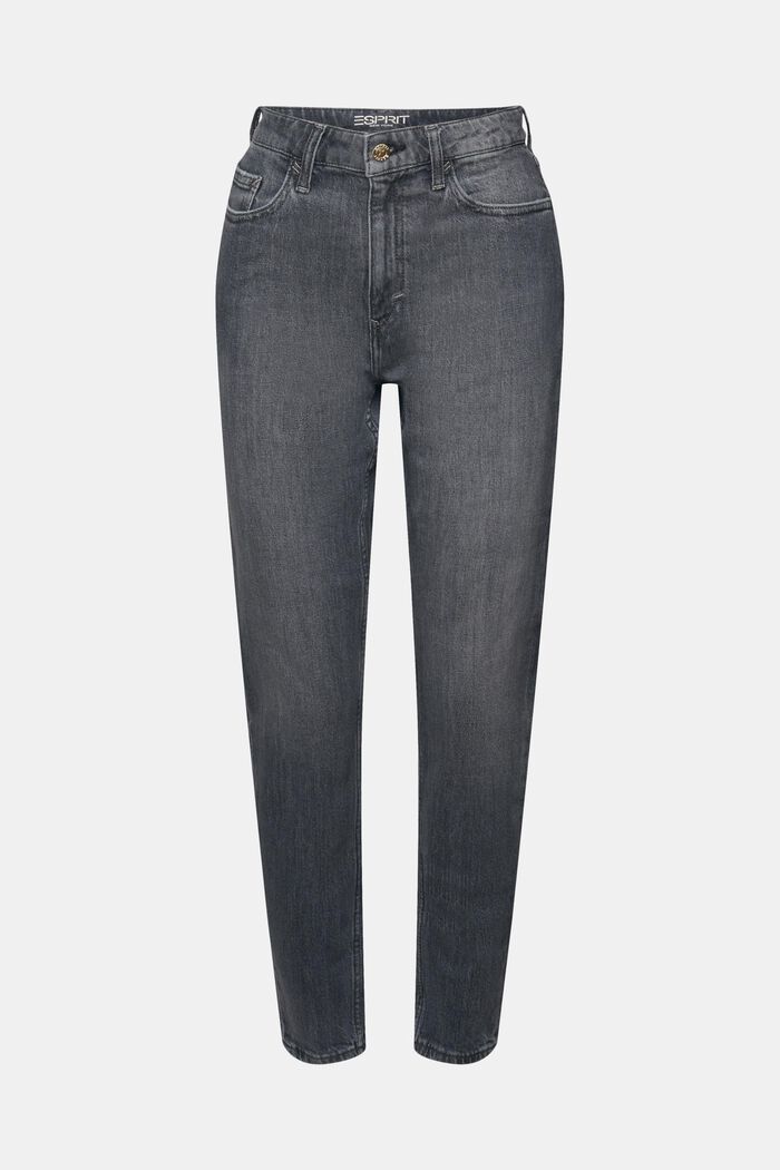 Klassieke jeans met retrolook en hoge taille, GREY MEDIUM WASHED, detail image number 7