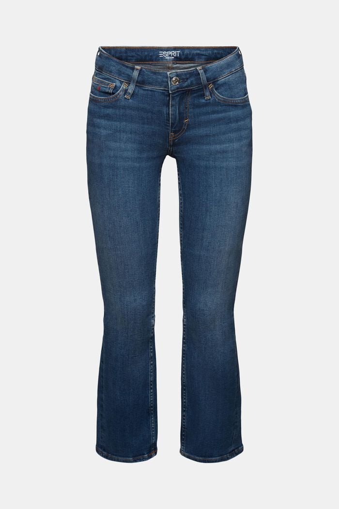 Cropped bootcut jeans met lage taille, BLUE MEDIUM WASHED, detail image number 6