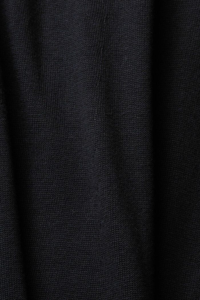 Gebreide jurk met col, BLACK, detail image number 1