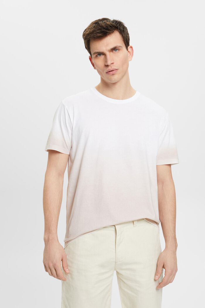 Tweekleurig T-shirt met faded look, WHITE, detail image number 0