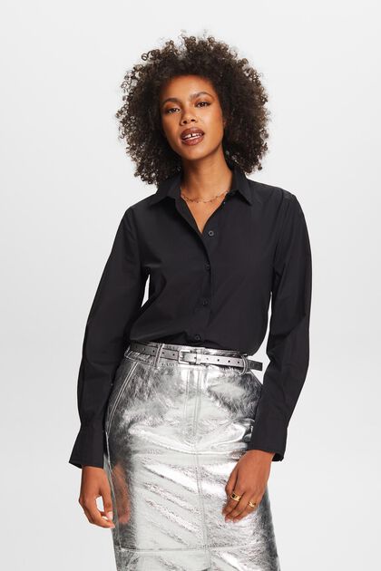 Cropped popeline blouse