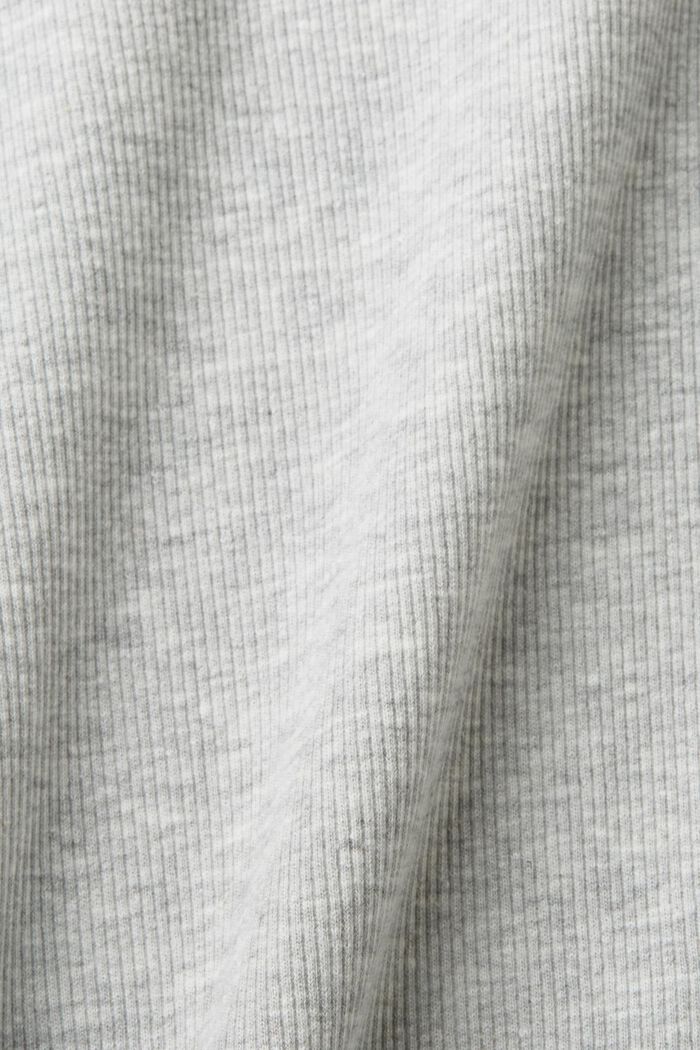 T-shirt en jersey côtelé, coton mélangé, LIGHT GREY, detail image number 5