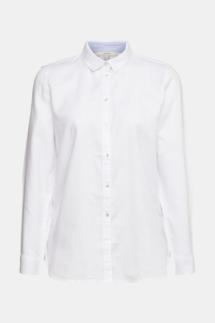 Overhemdblouse van 100% katoen, WHITE, overview