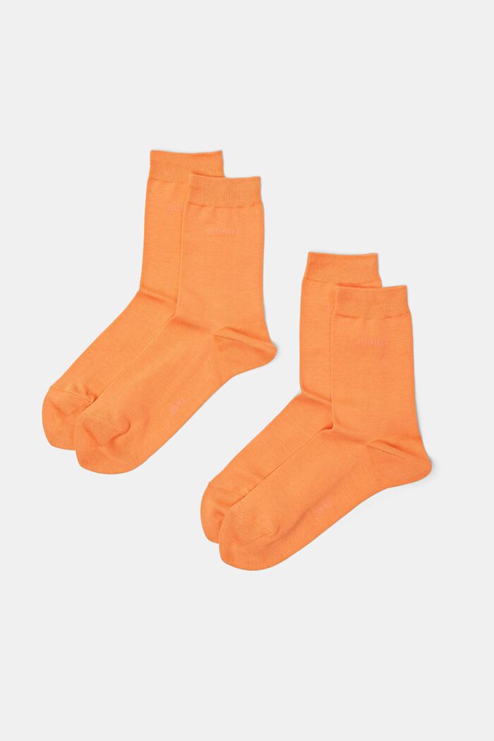 Set van 2 paar sokken met gebreid logo, organic cotton, FIRE, detail image number 0