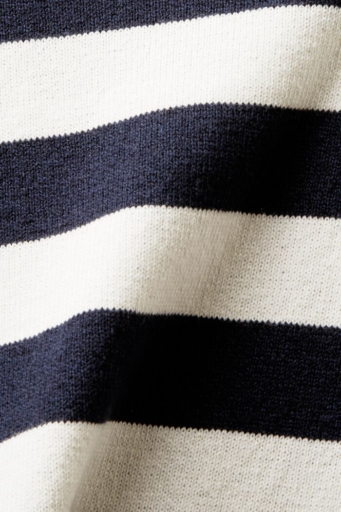 Gestreepte sweater van katoen en linnen, NAVY, detail image number 5