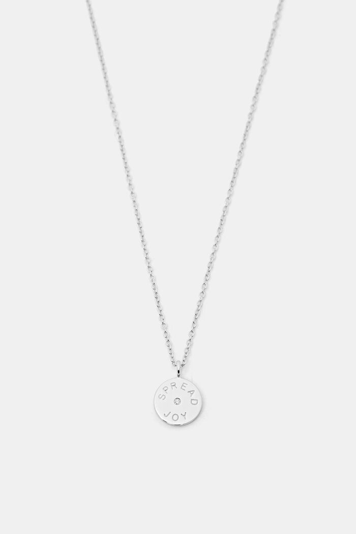 Sterlingzilver ketting met diamant, SILVER, overview