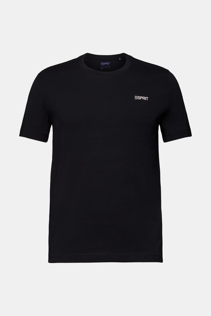 T-shirt van katoen-jersey met logo, BLACK, detail image number 5