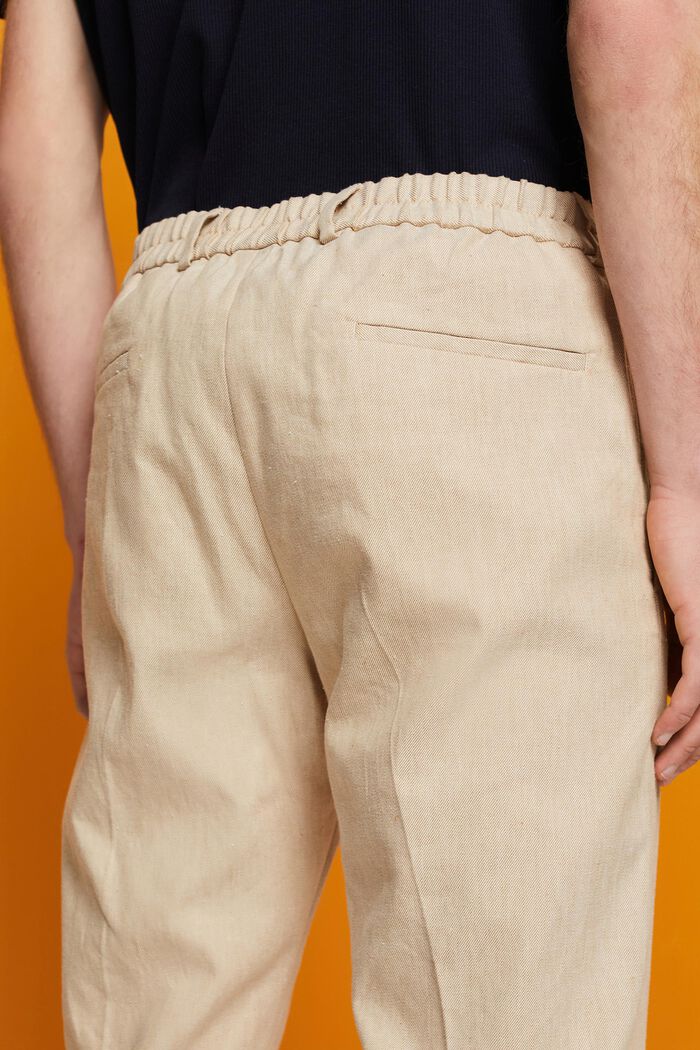 Pantalon de coupe Slim Fit en mélange de coton et de lin, KHAKI BEIGE, detail image number 2