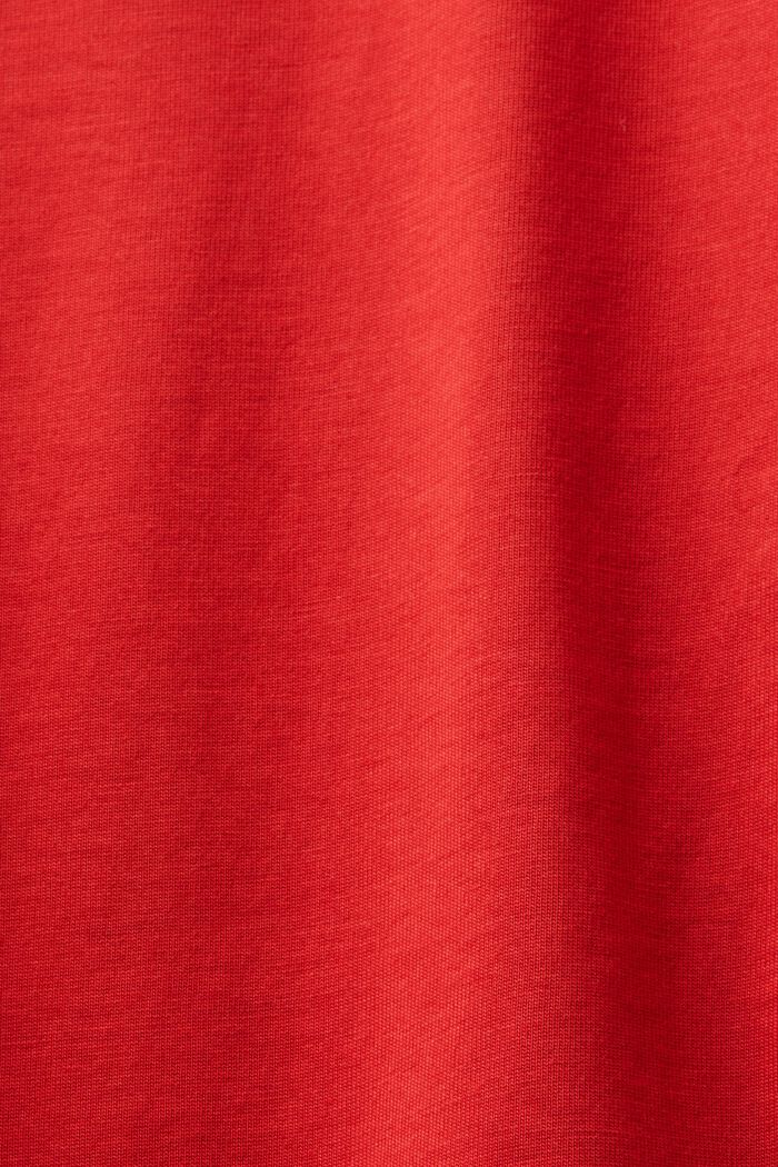 Uniseks T-shirt van pimakatoen met print, DARK RED, detail image number 5