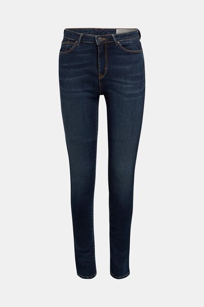 Jeans van een katoenmix met comfortabele stretch, BLUE DARK WASHED, overview