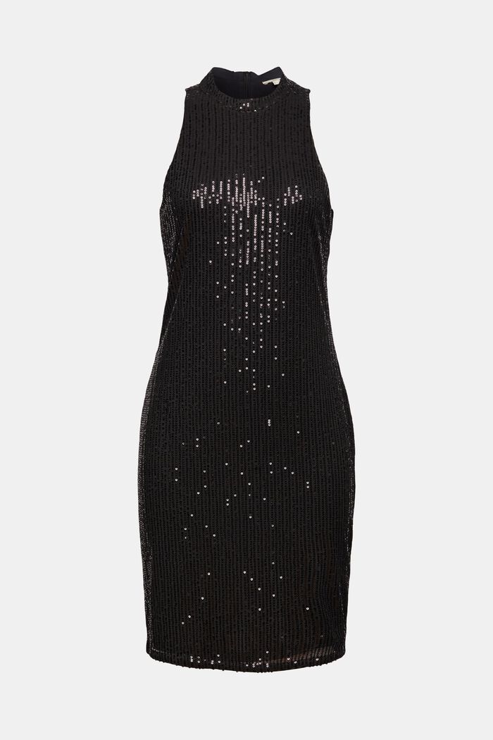 Mini-robe à paillettes, BLACK, overview
