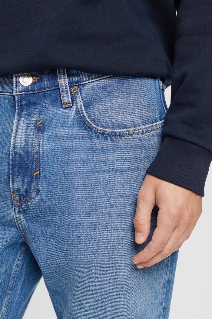 Jeans met rechte pijpen, organic cotton, BLUE MEDIUM WASHED, detail image number 2