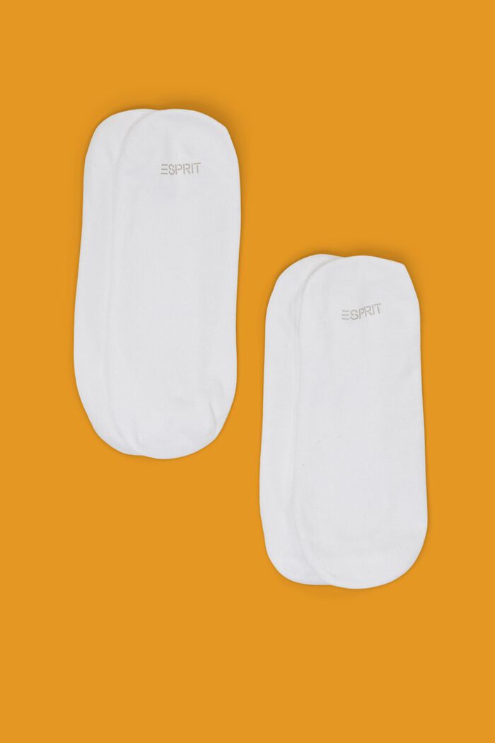 Set van twee no-show onzichtbare sokken, WHITE, detail image number 0