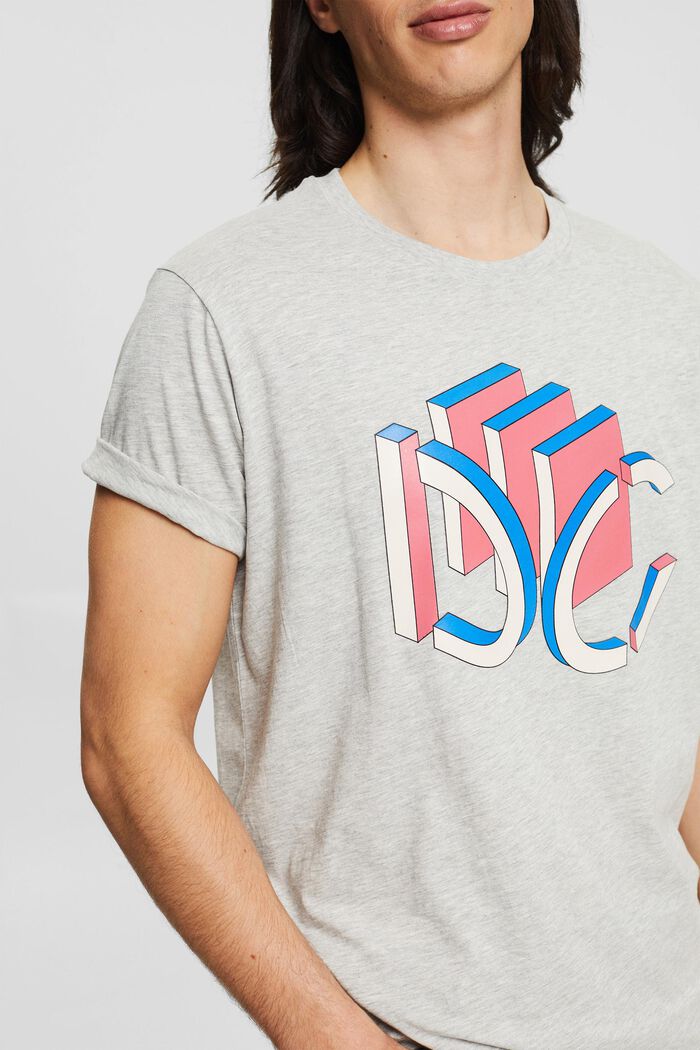 Jersey T-shirt met grafische 3D-logoprint, LIGHT GREY, detail image number 1