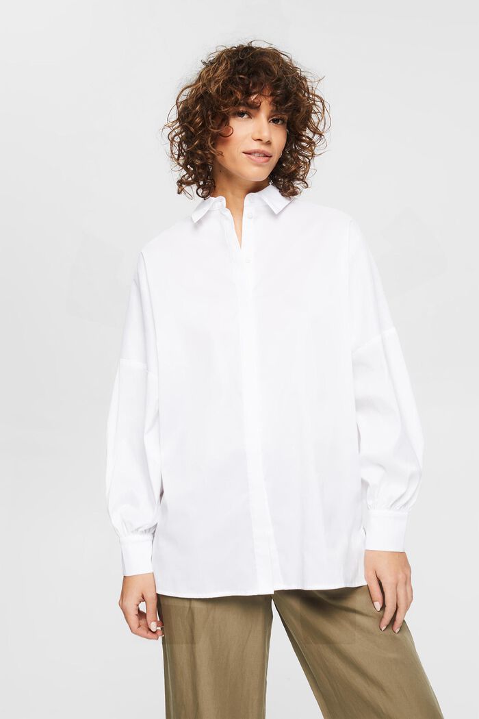 Chemisier au look oversize, WHITE, detail image number 0