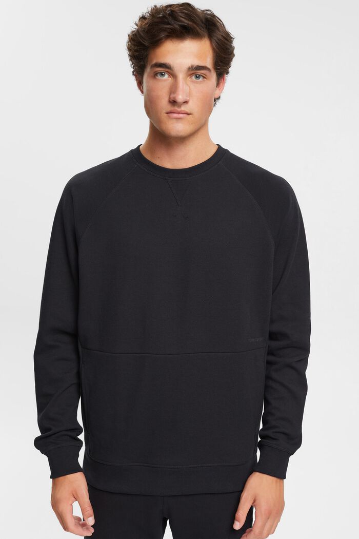 Sweatshirt met structuur, BLACK, detail image number 0