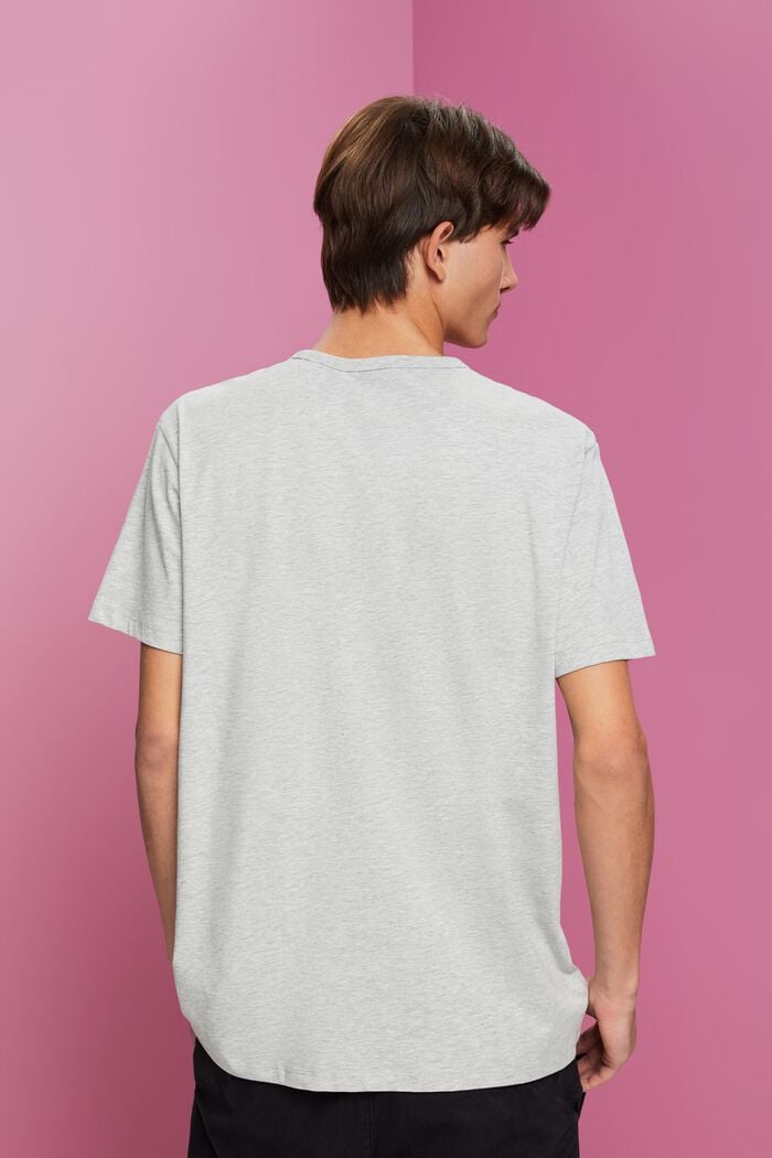 T-shirt van een katoenmix met viscose en print, LIGHT GREY, detail image number 3