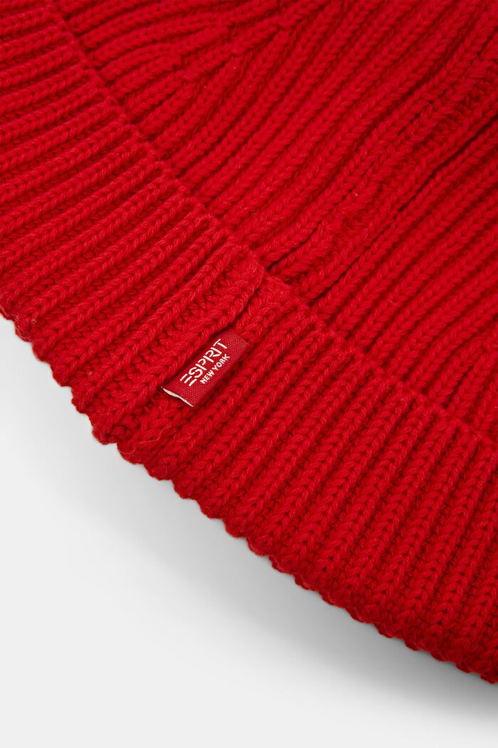 Bonnet en maille côtelée, 100 % coton, RED, detail image number 1