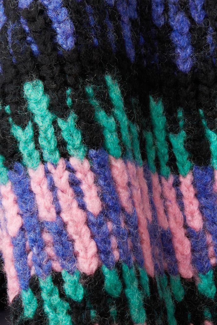 Meerkleurige stoere trui van een wolmix, BRIGHT BLUE, detail image number 5
