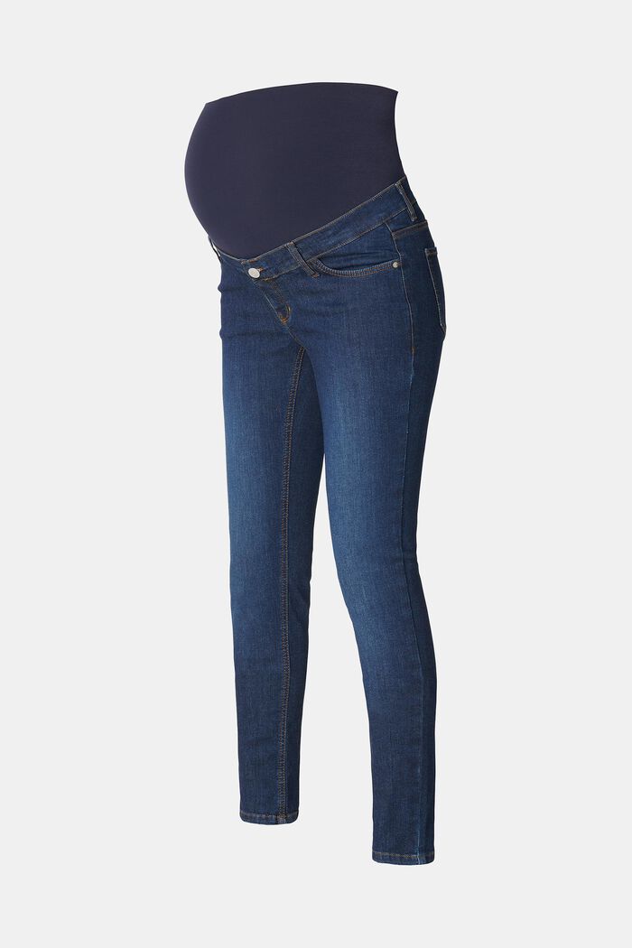 Skinny fit-jeans met band over de buik, DARK WASHED, detail image number 4