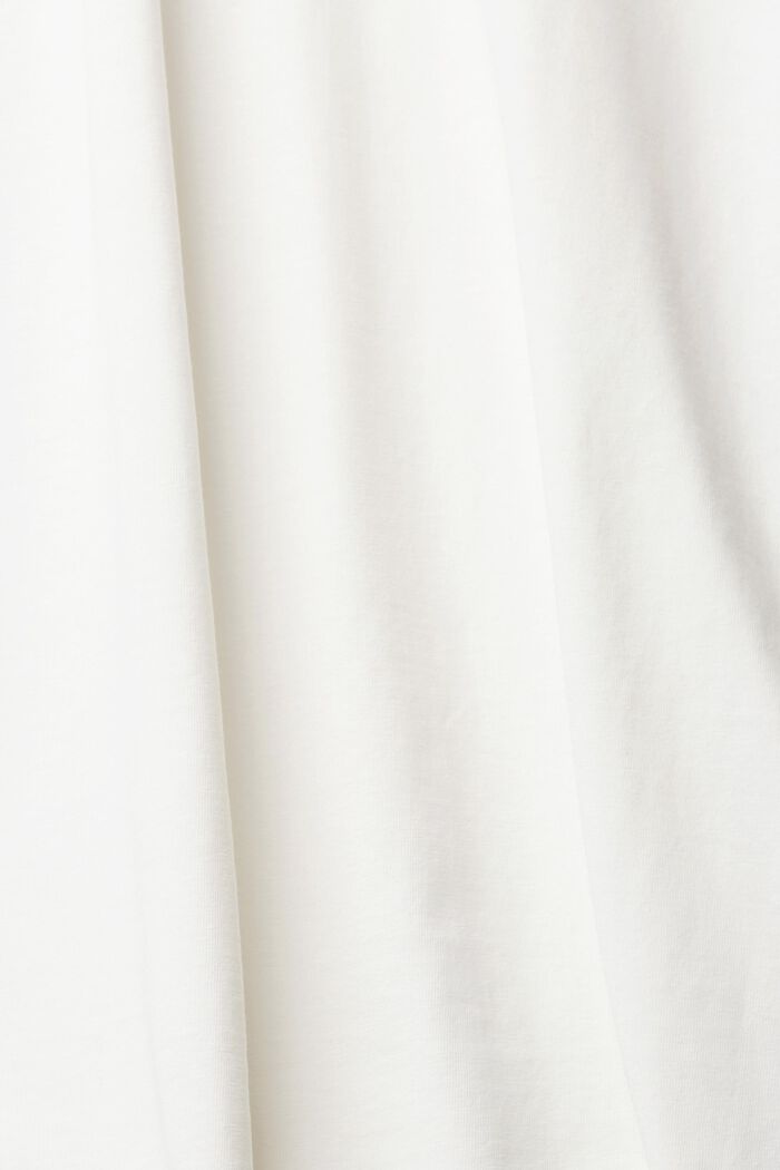 Met linnen: poloshirt met logoborduursel, OFF WHITE, detail image number 5