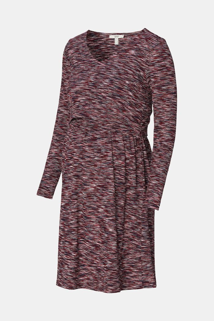 ZWANGERSCHAPSMODE Jersey jurk voor borstvoeding, PLUM RED, detail image number 5
