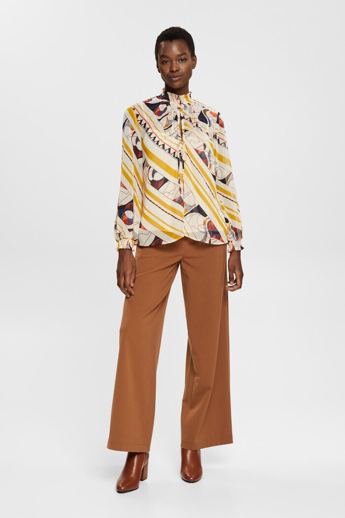Chiffon blouse met motief, CREAM BEIGE, detail image number 2