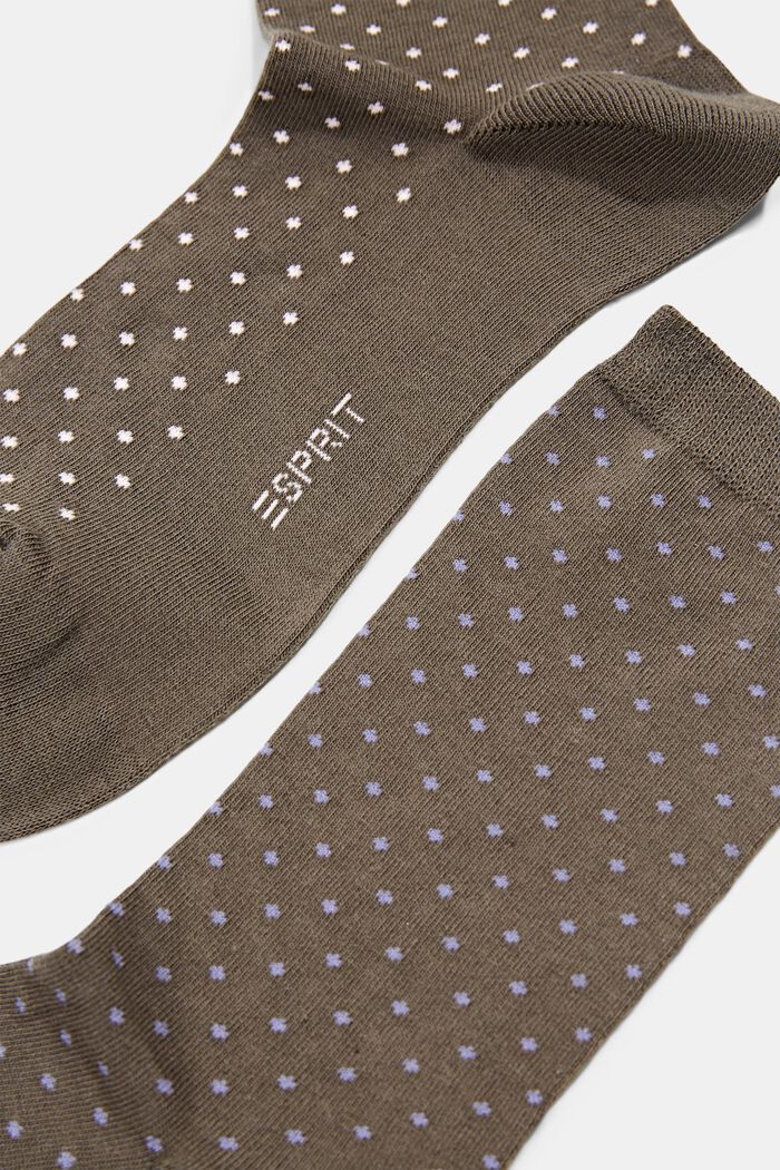 Set van 2 paar sokken met stippen, organic cotton, MILITARY, detail image number 1