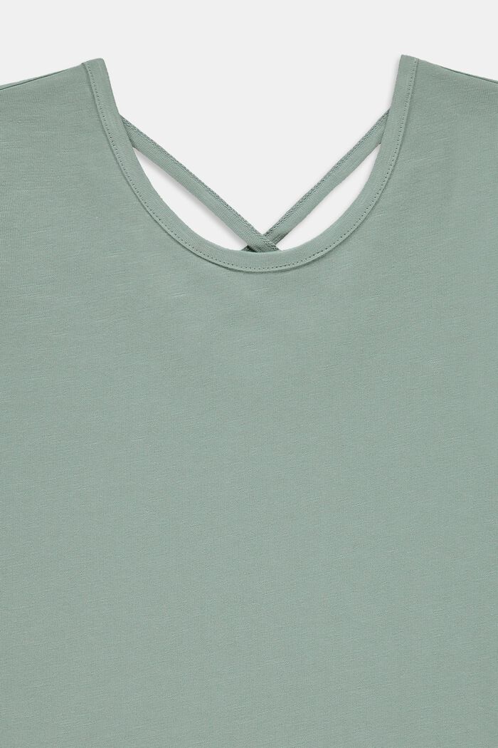 T-shirt met bandjesdetail, KHAKI GREEN, detail image number 2