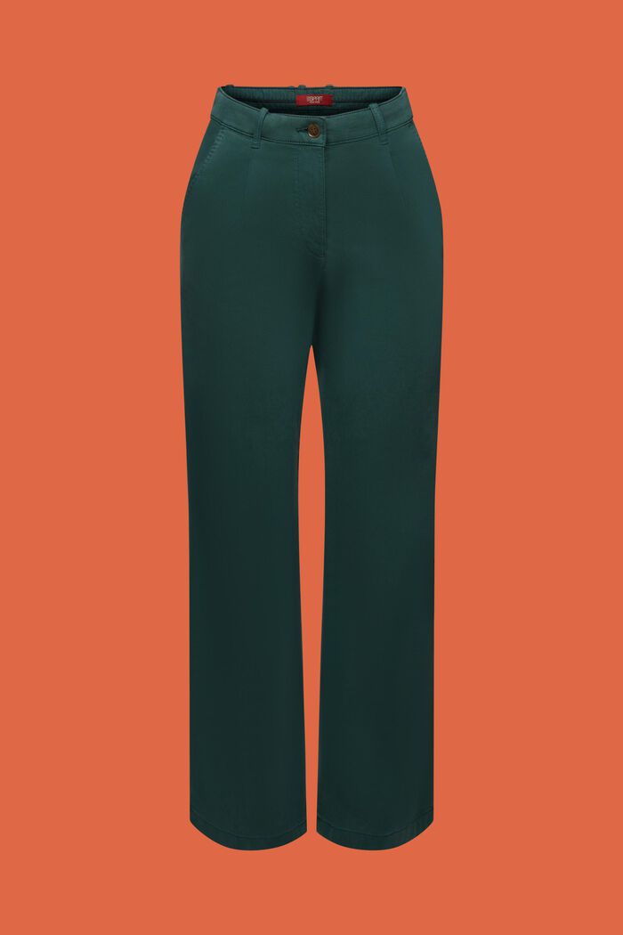 Chino taille haute de coupe Wide Fit, EMERALD GREEN, detail image number 7