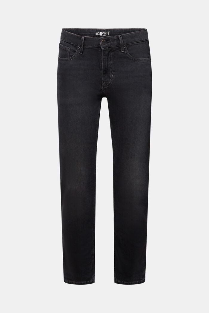Slim fit jeans met middelhoge taille, BLACK DARK WASHED, detail image number 7