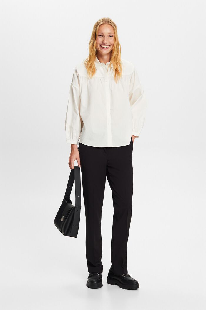 Popeline blouse, 100% katoen, OFF WHITE, detail image number 0