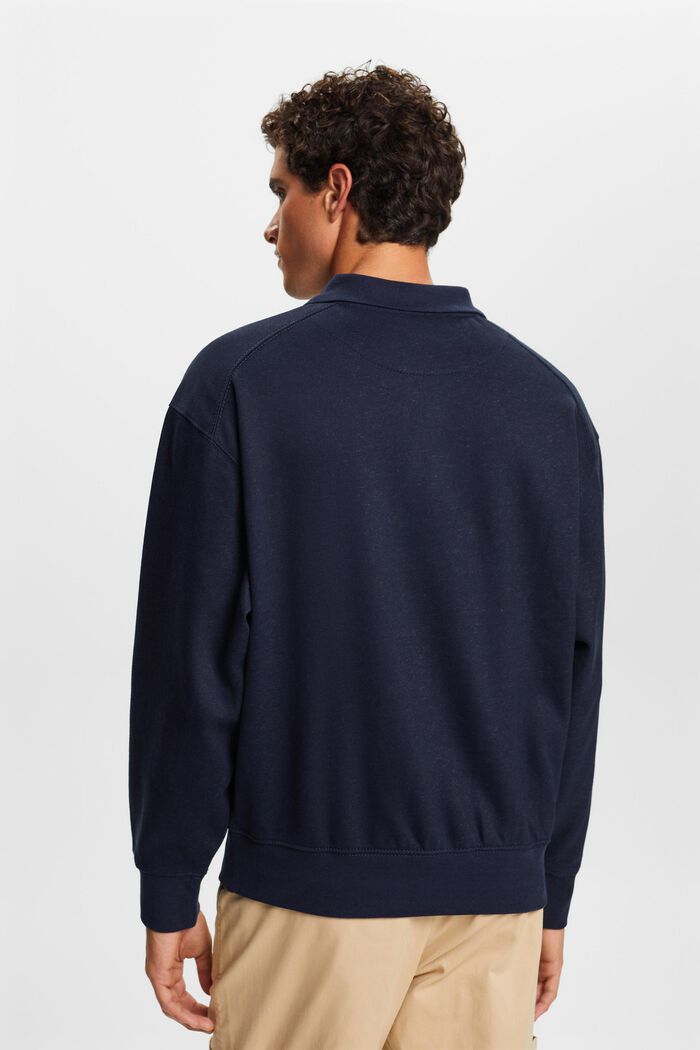 Polo-sweatshirt met lange mouwen, NAVY, detail image number 3
