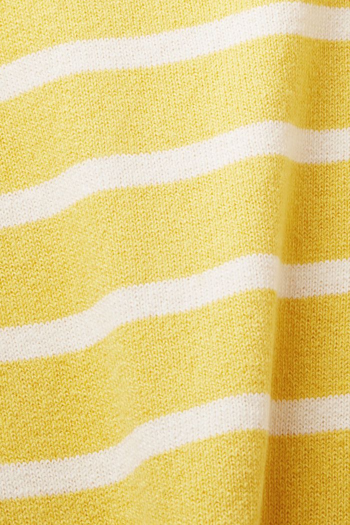 Pull-over en coton et lin à rayures, SUNFLOWER YELLOW, detail image number 5