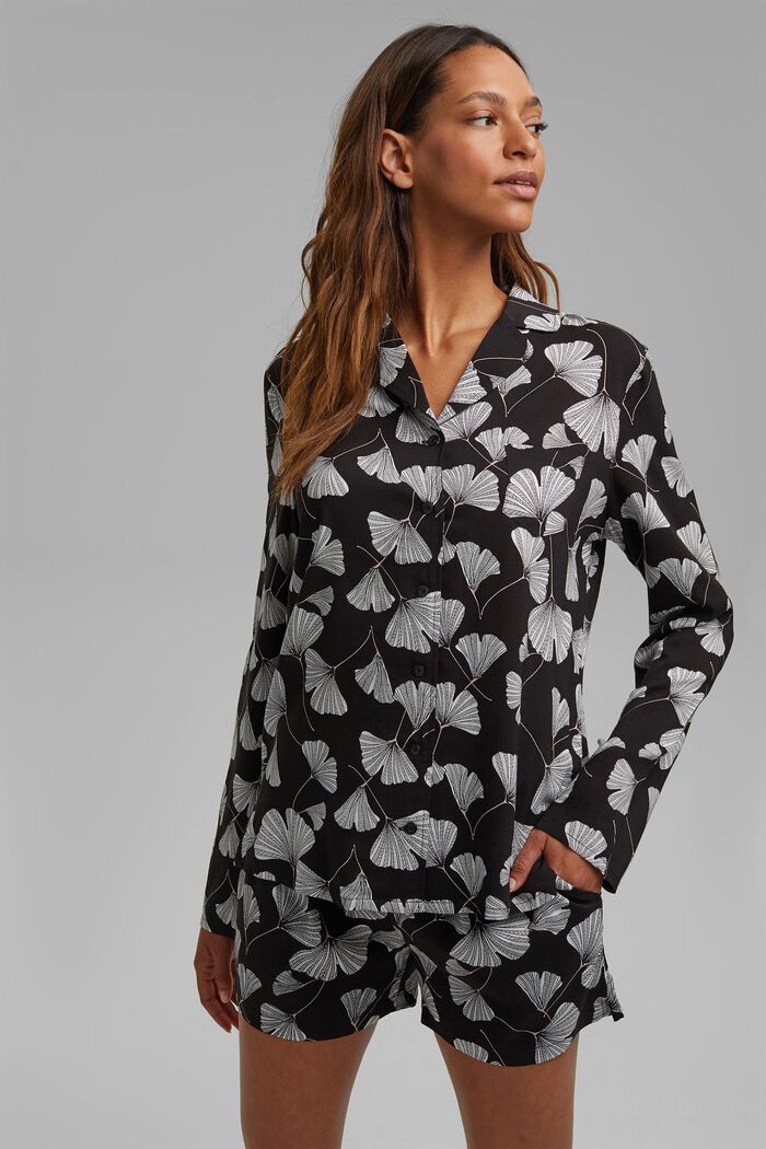 Pyjama met ginkgoprint, LENZING™ ECOVERO™