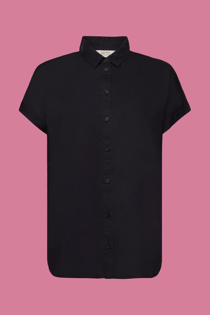 Overhemdblouse van 100% katoen, BLACK, detail image number 6