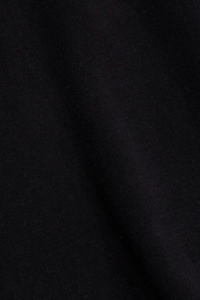 Gebreide oversized jurk van een katoenmix, BLACK, detail image number 4