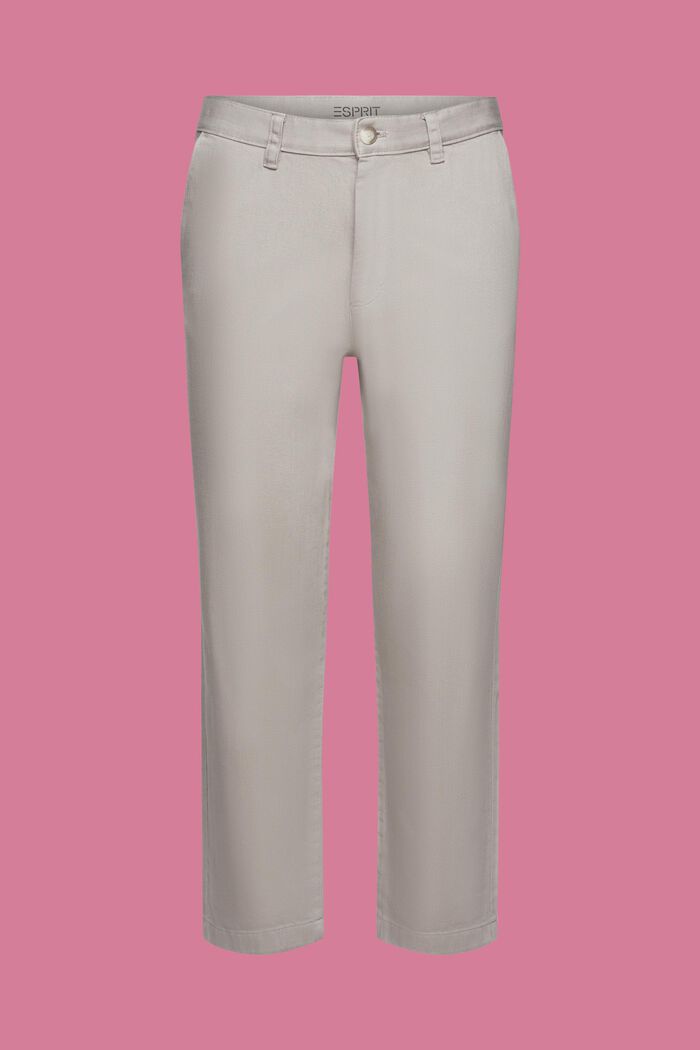 Pantalon en coton ample de coupe légèrement évasée, LIGHT GREY, detail image number 7