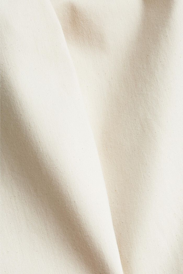 Broek met taps toelopende pijpen van biologisch katoen, OFF WHITE, detail image number 4
