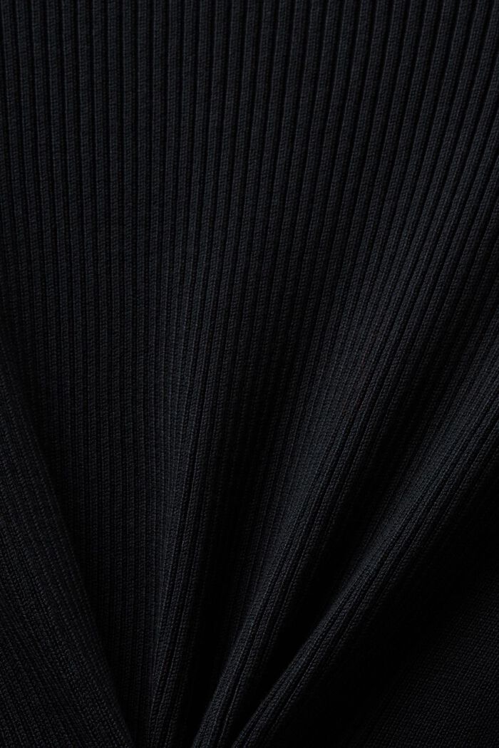 Robe longueur midi en maille côtelée, BLACK, detail image number 5